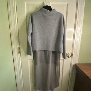 Zara turtleneck sweatshirt with long sheer